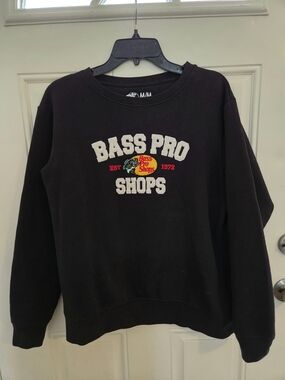 Bass Pro Shops Black Crewneck with Color Logo